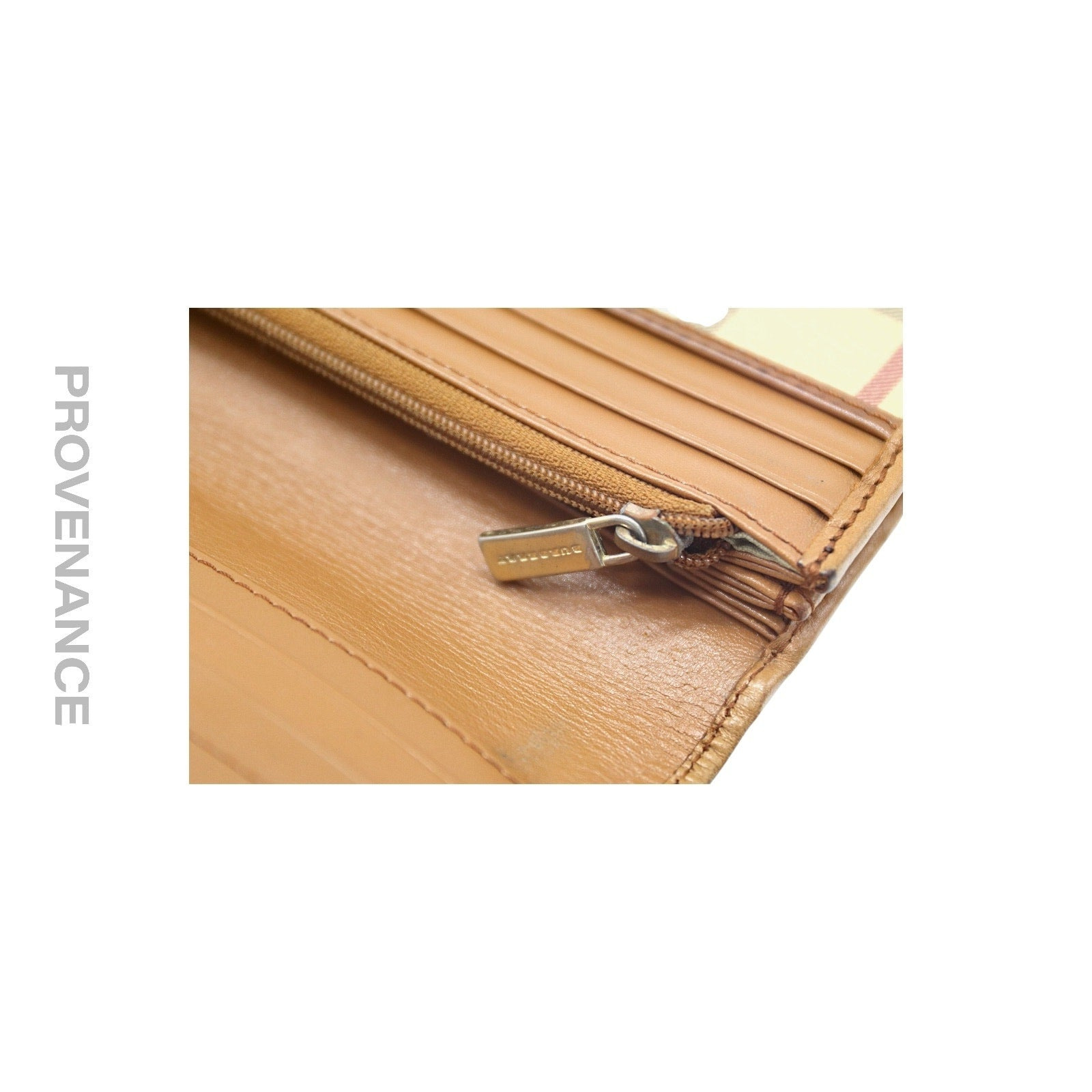 Burberry Long Snap Wallet - Haymarket Check Brown - 8