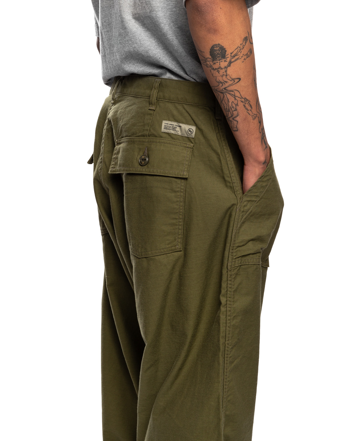 NEIGHBORHOOD Wide Baker Pants 'Olive Drab' | likelihood