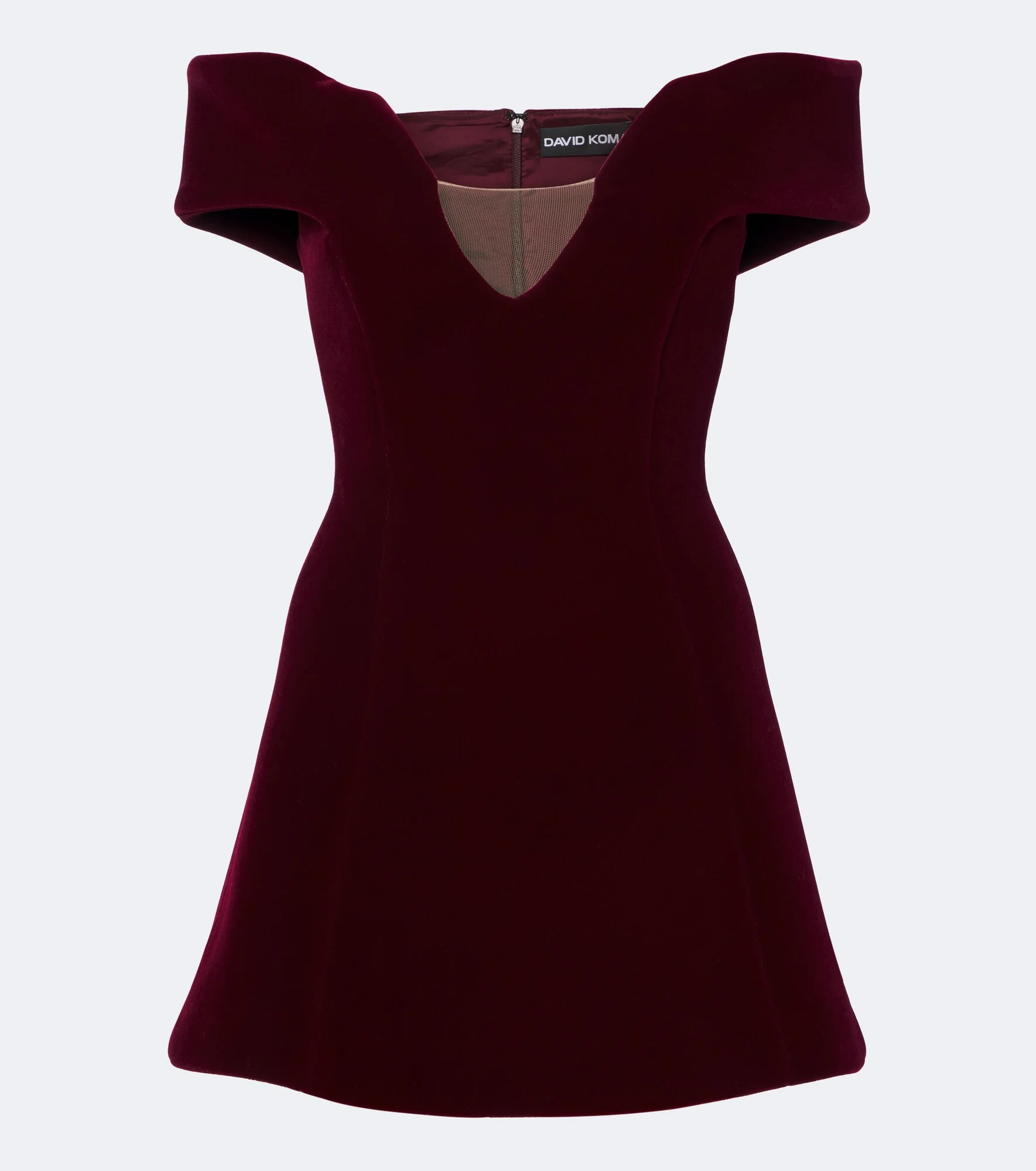 Off-shoulder velvet minidress - 1