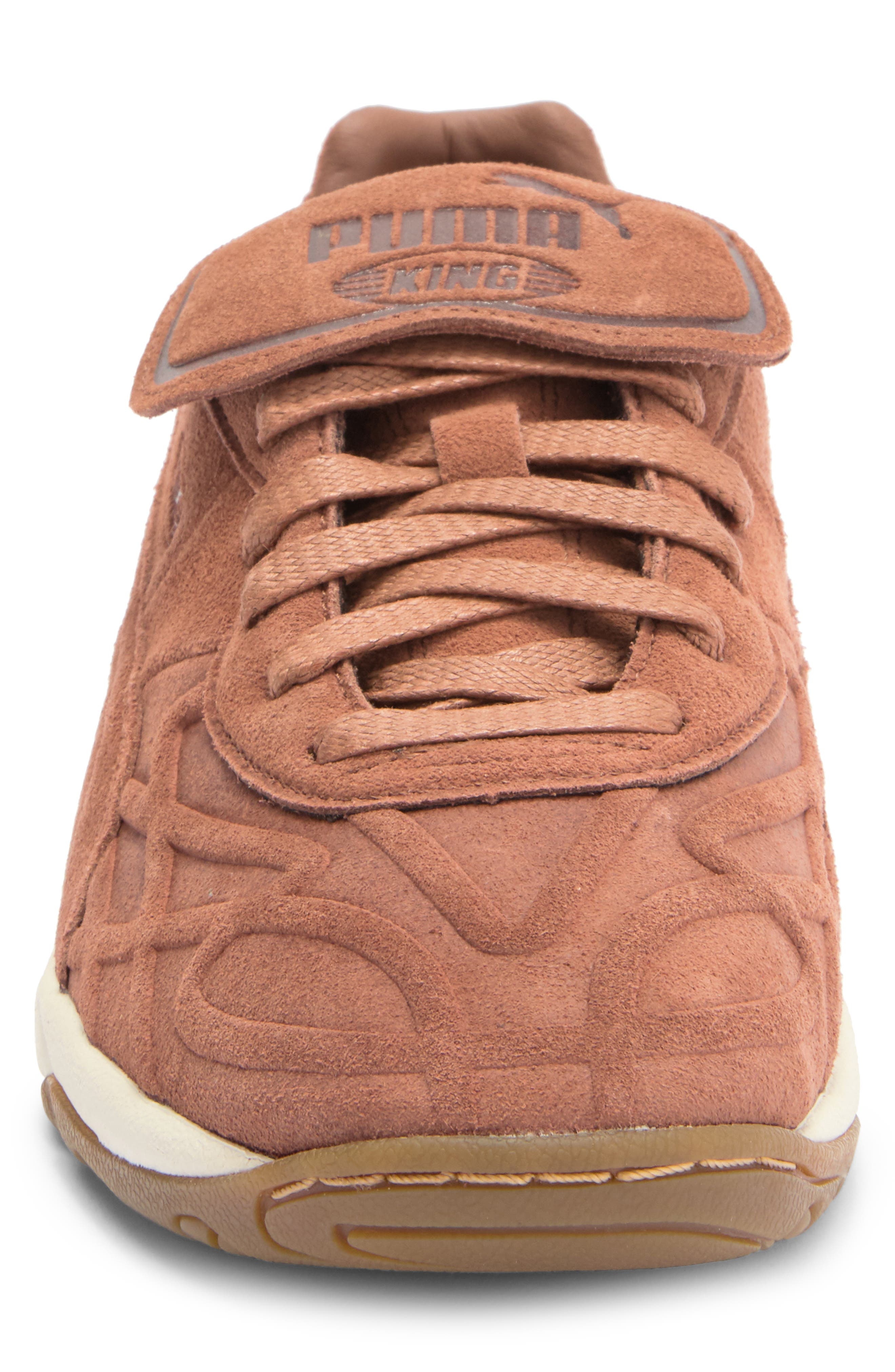 PUMA King Indoor Clean Soccer Sneaker in Brown Mushroom at Nordstrom - 4