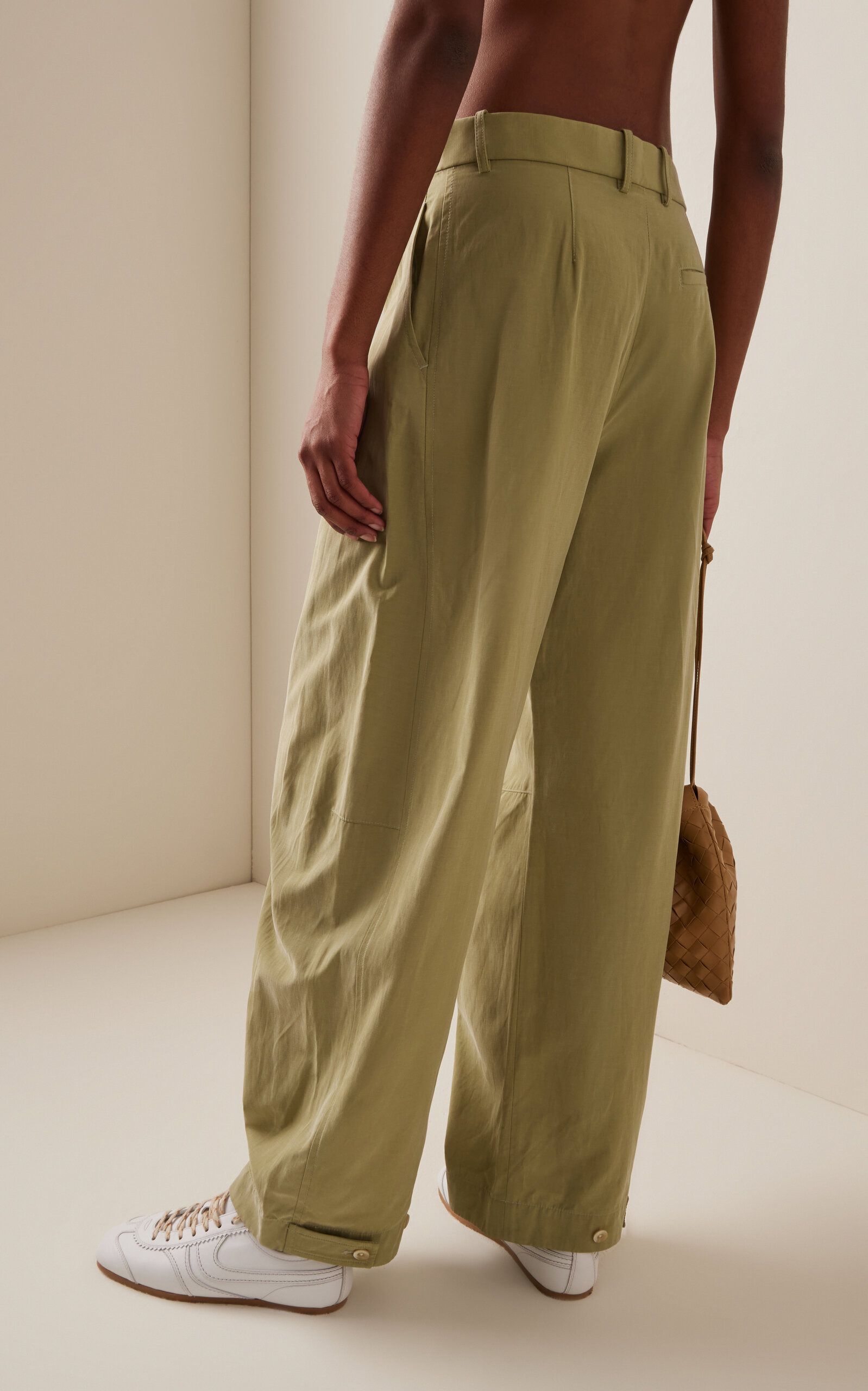 Poplin Tapered Pants green - 4
