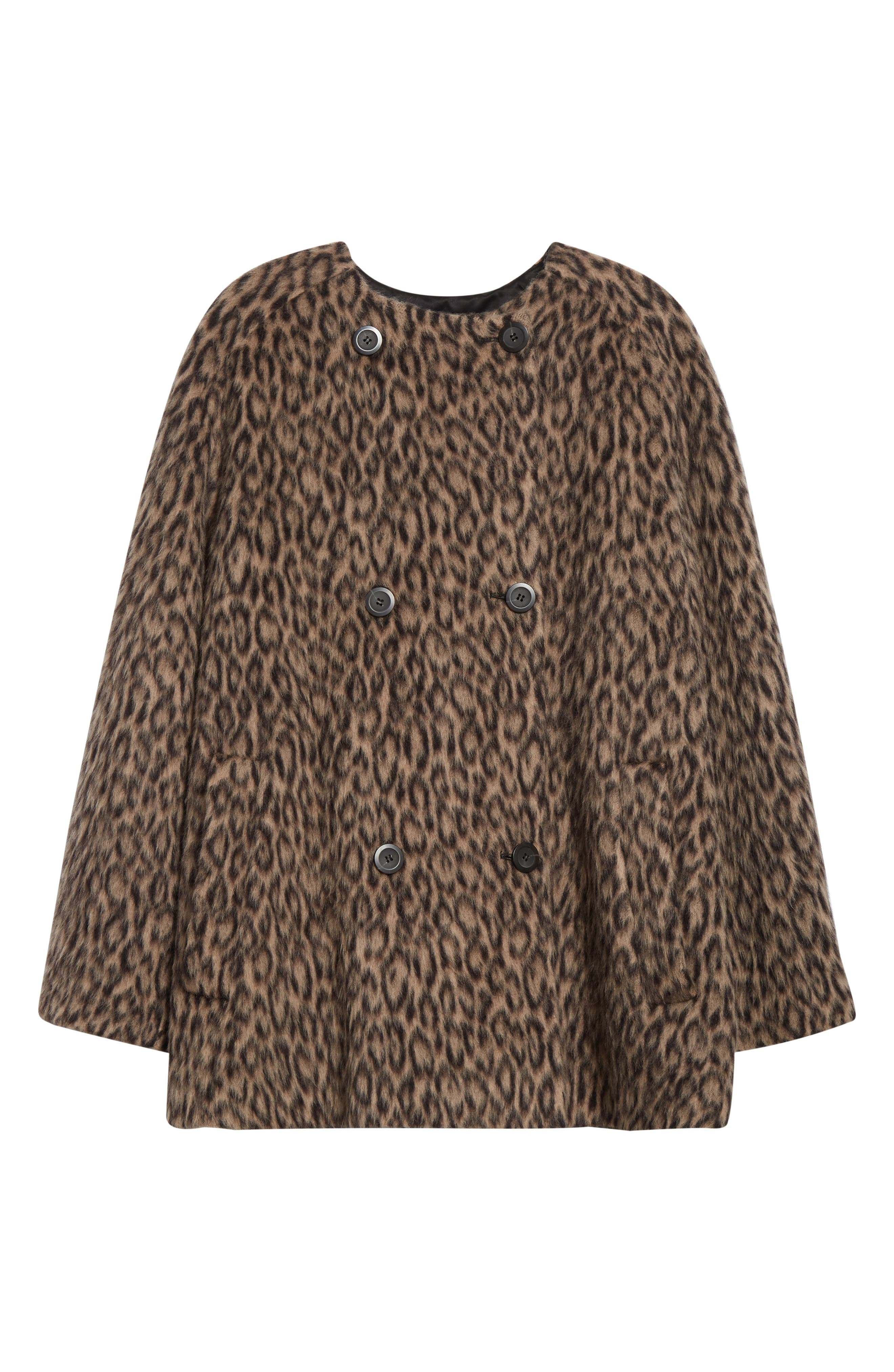Emporio Armani Leopard Print Wool Blend Double Breasted Jacket in Beige Multi at Nordstrom - 7