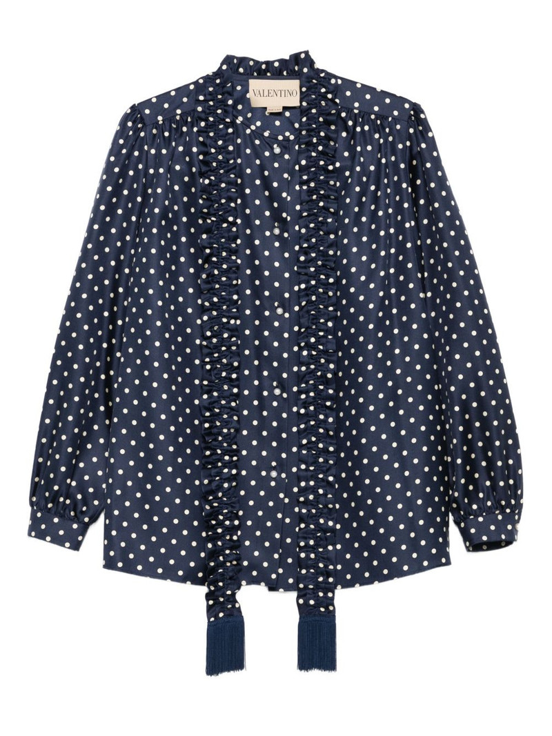 polka-dot ruffled shirt 1
