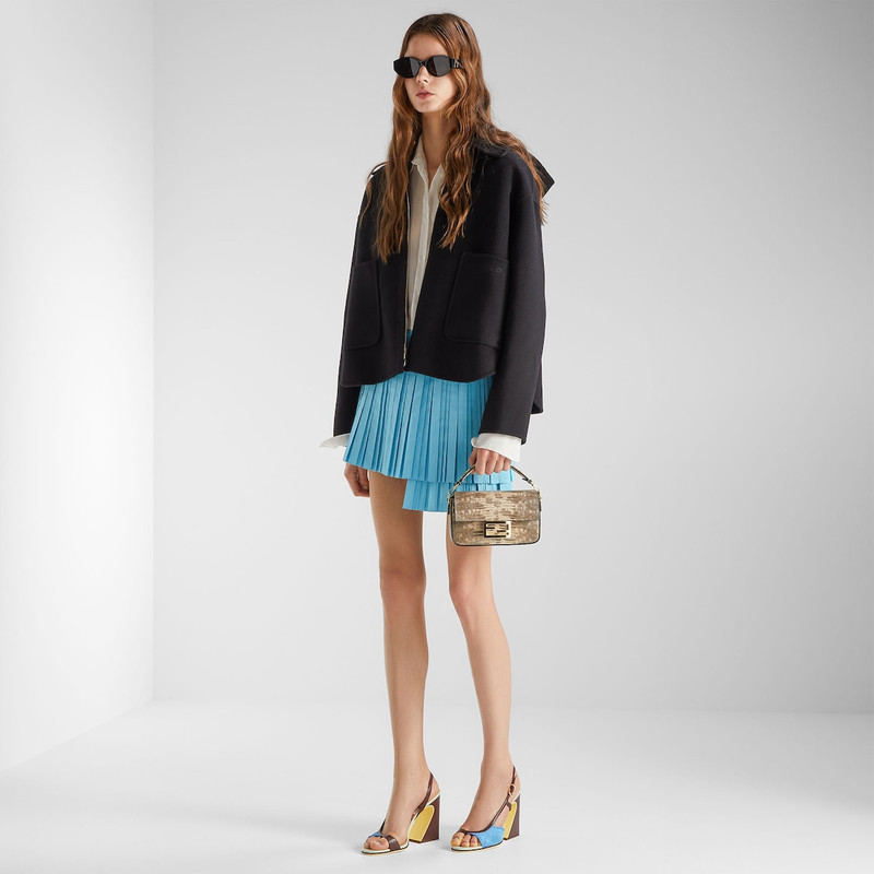 FENDI Skirt Light blue faille mini skirt outlook