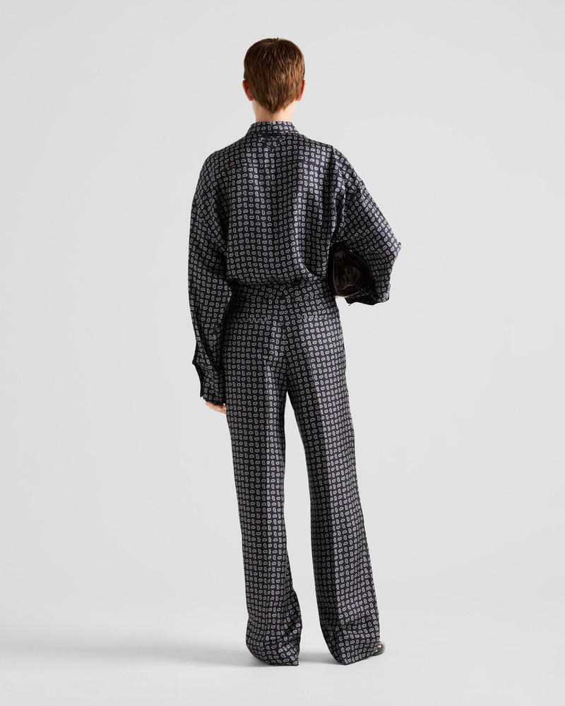 Printed twill silk shirt 5
