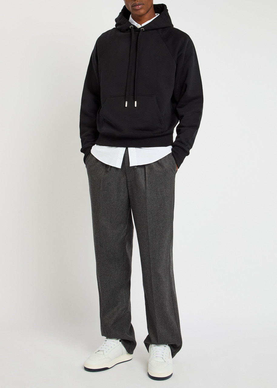 Ami Paris Embossed Logo Hooded Cotton Sweatshirt - 4