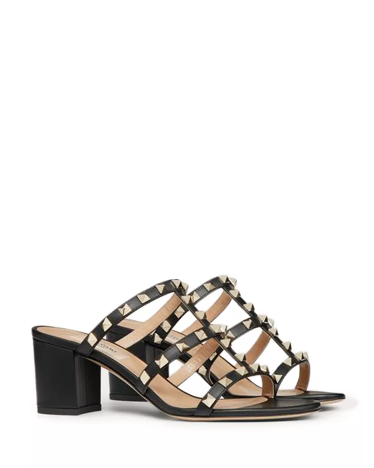 Women's Rockstud Block Heel Slide Sandals - 1