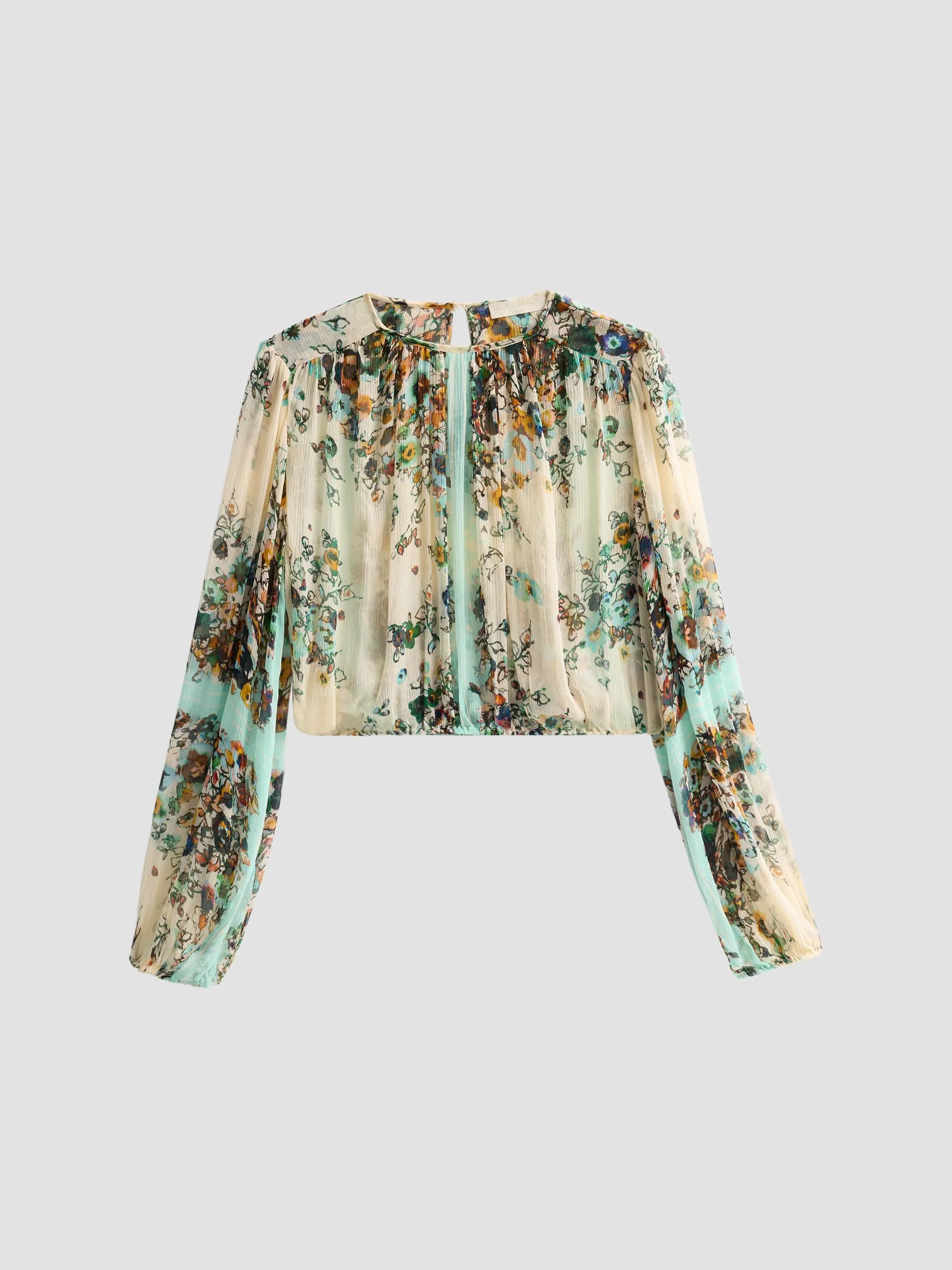 Women's Elenora Floral Silk Blouse - Jasmine - 1