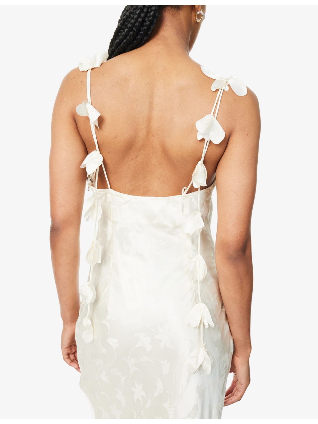 Satin Floral Silk Midi Dress - 6