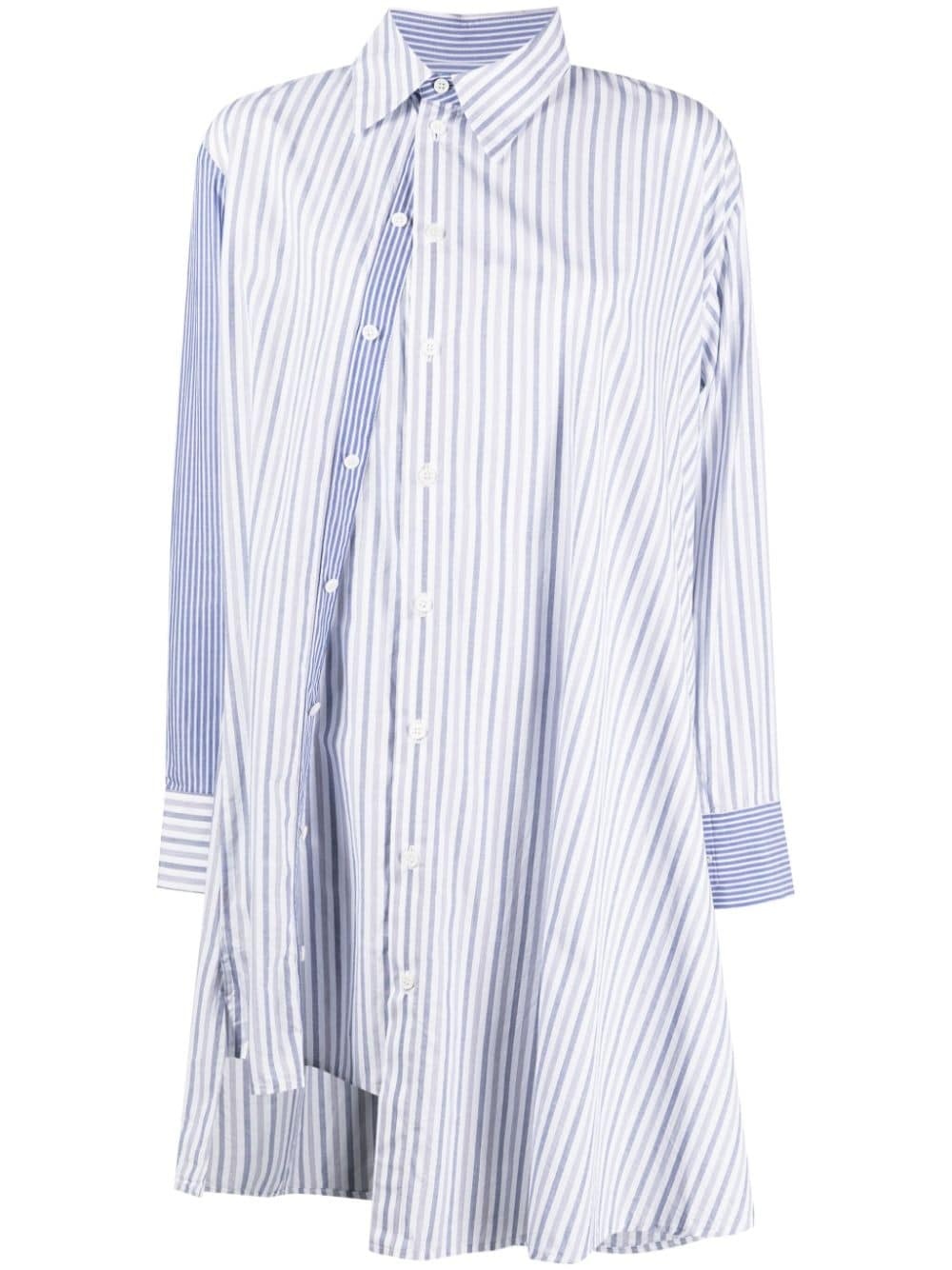 asymmetric striped cotton shirt - 1