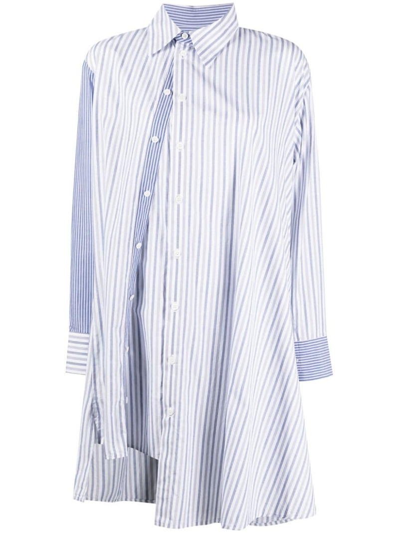 asymmetric striped cotton shirt 1