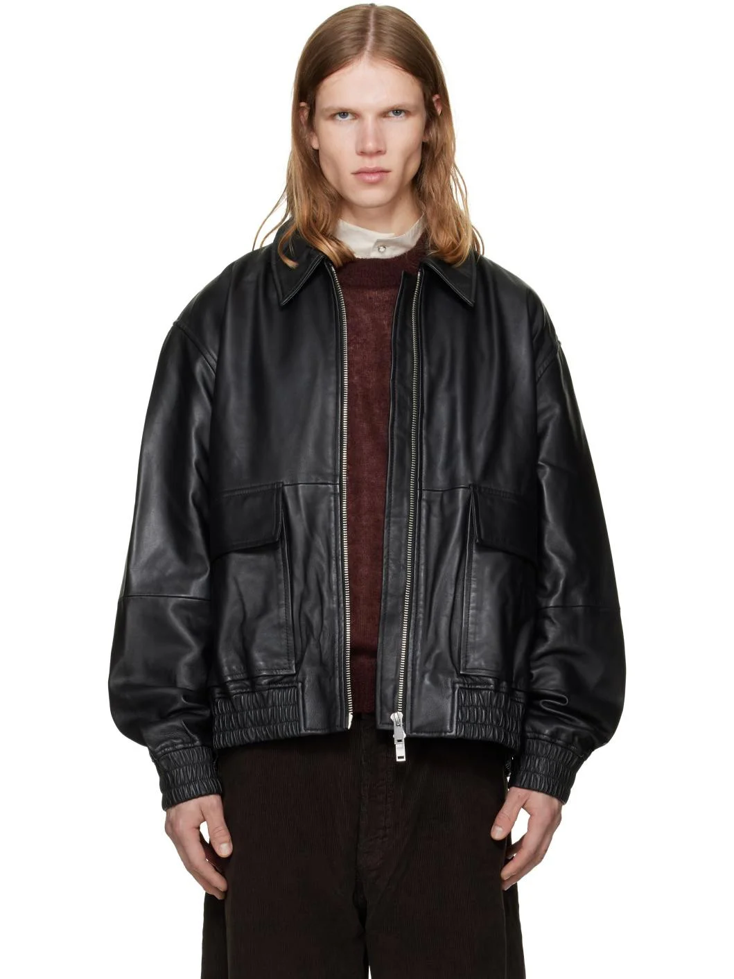 Black Piston Leather Jacket - 1