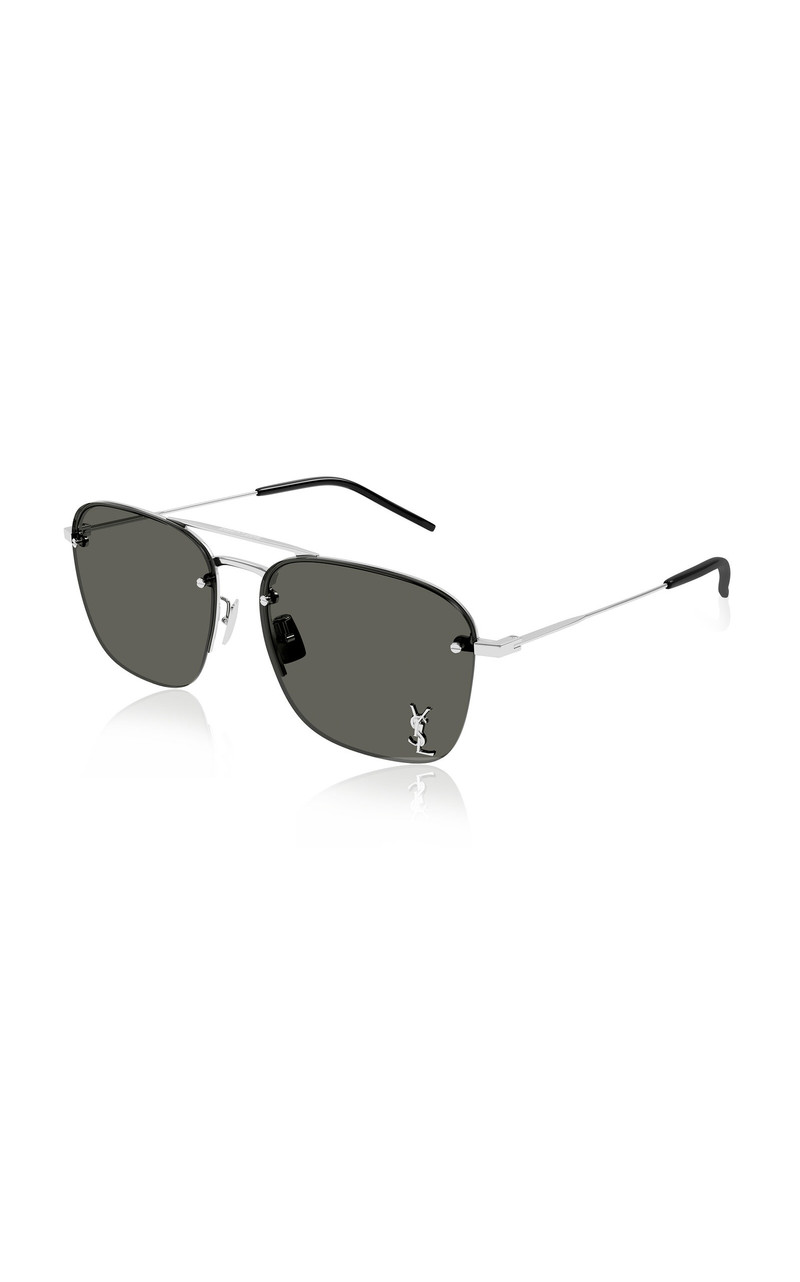 Logo-Detailed Aviator-Frame 금속 선글라스 블랙 3