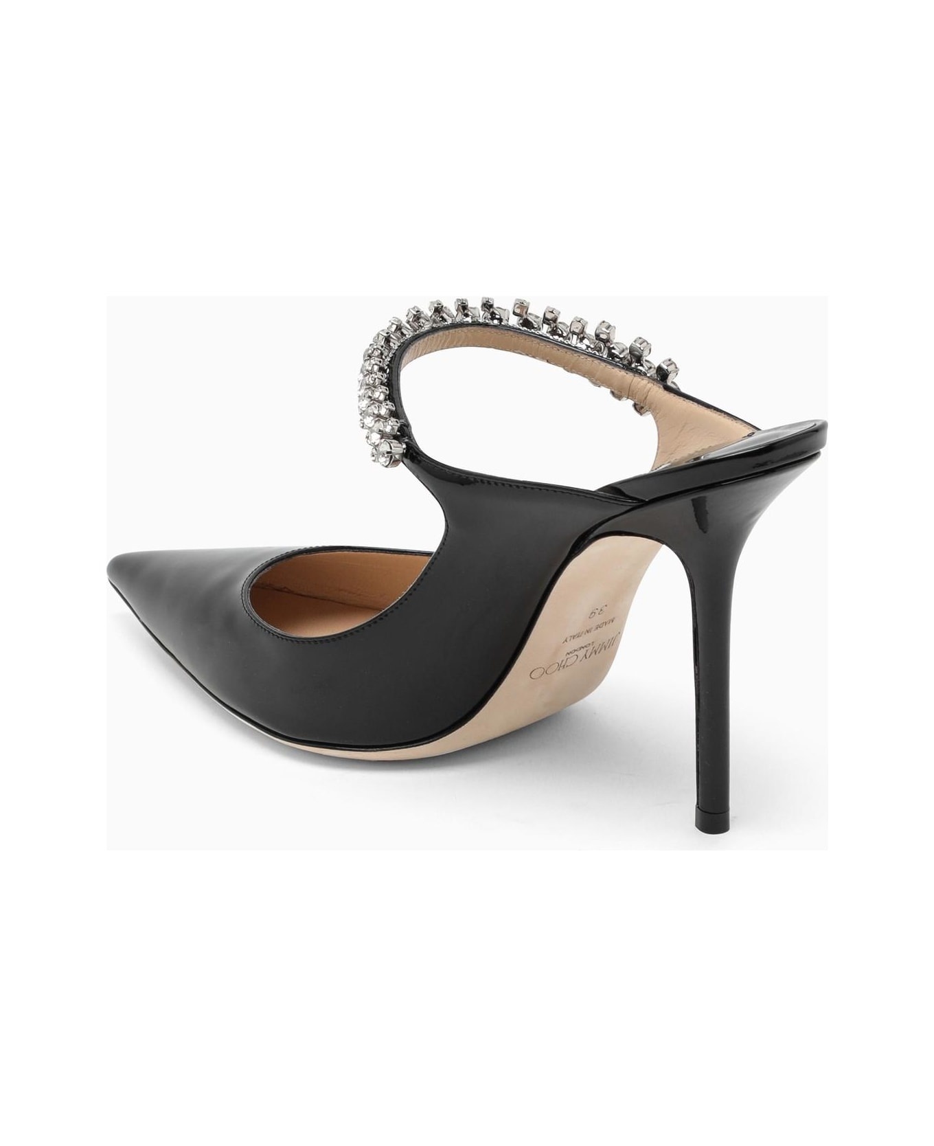 Black Bing Pumps With Crystals - 4