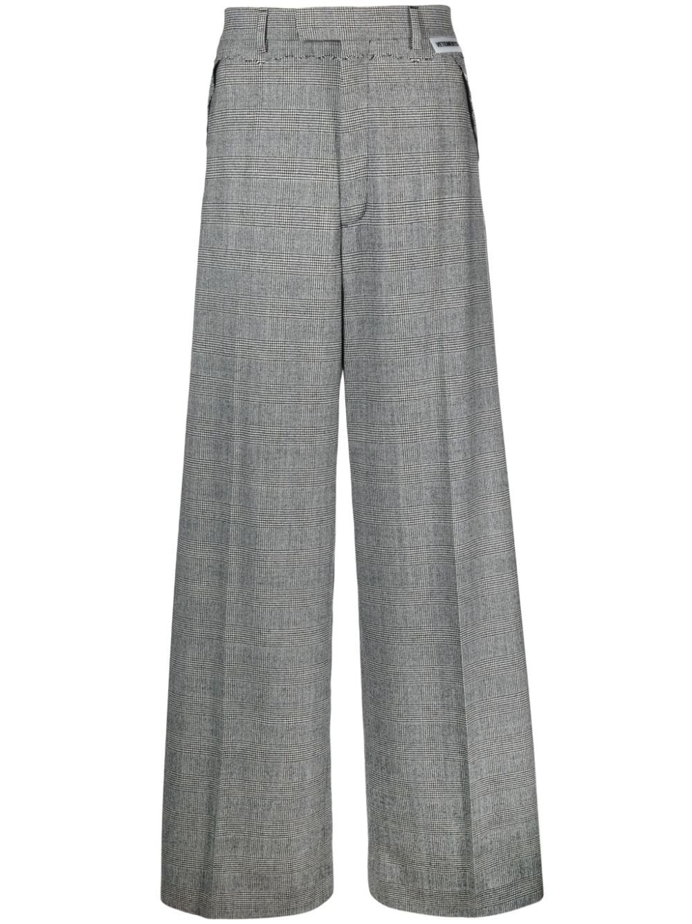 checked wide-leg trousers - 1