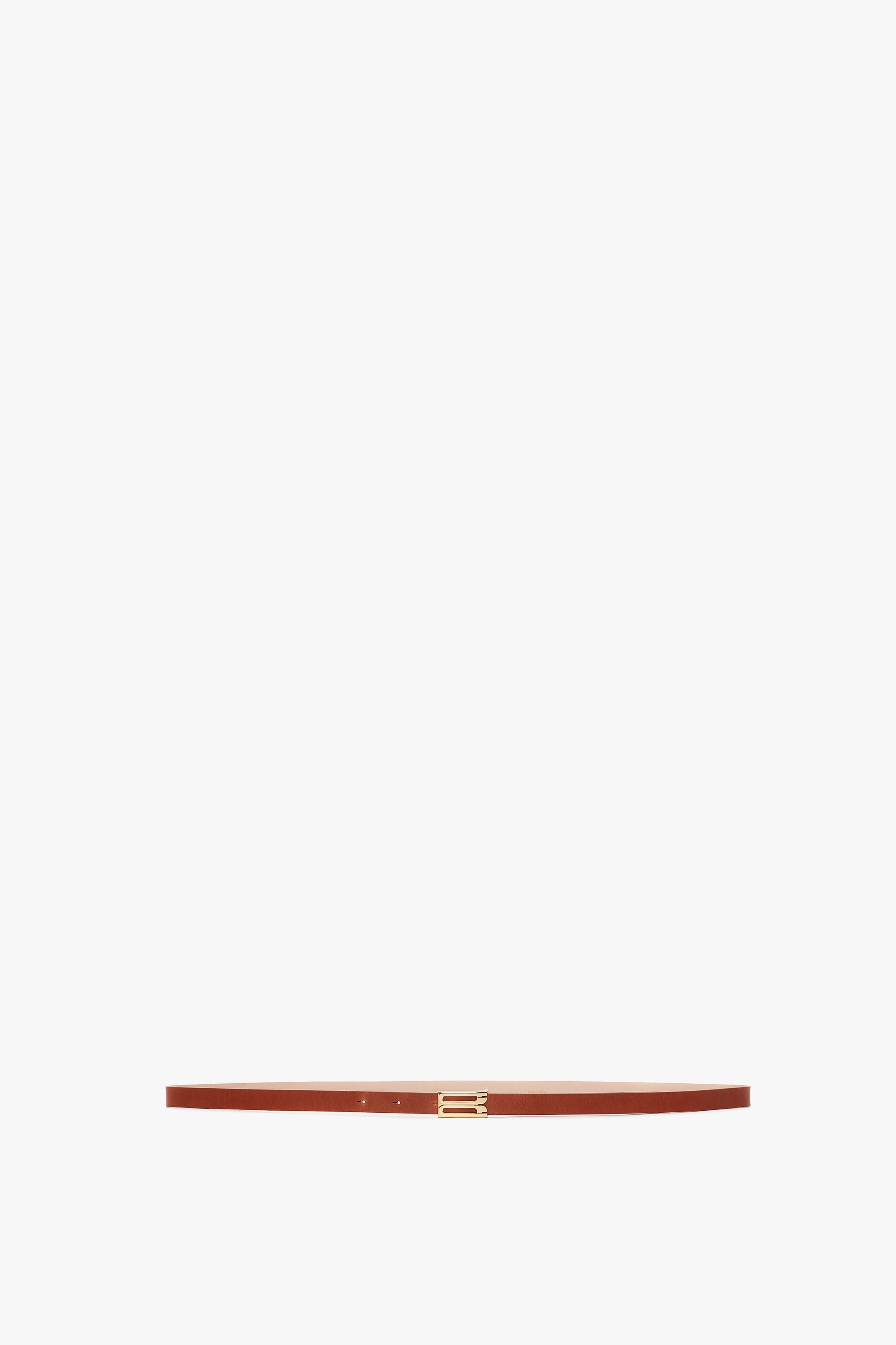 Exclusive Micro Frame Belt In Tan Leather - 1