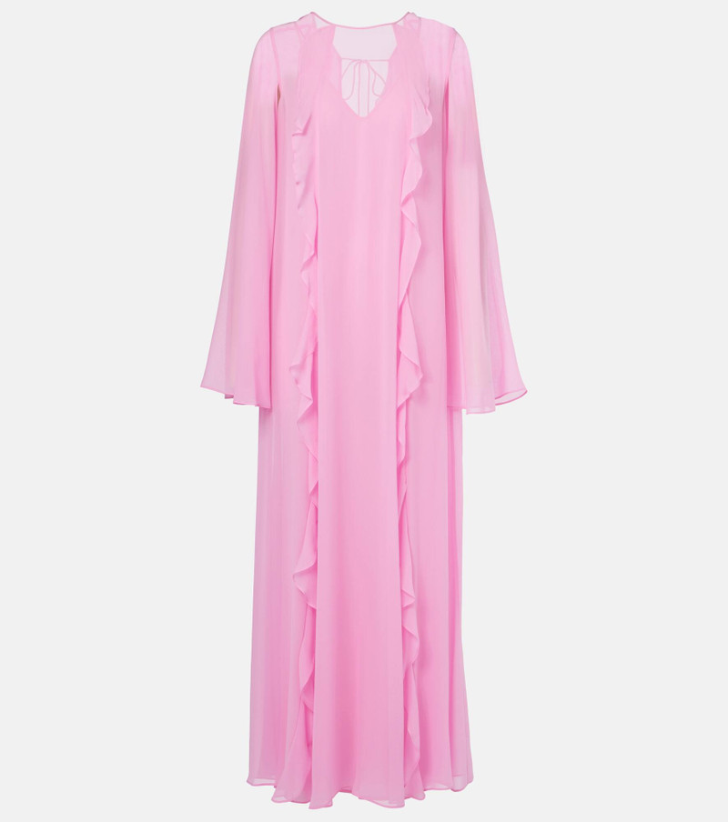 Smirne floral-appliqué georgette maxi dress - 1
