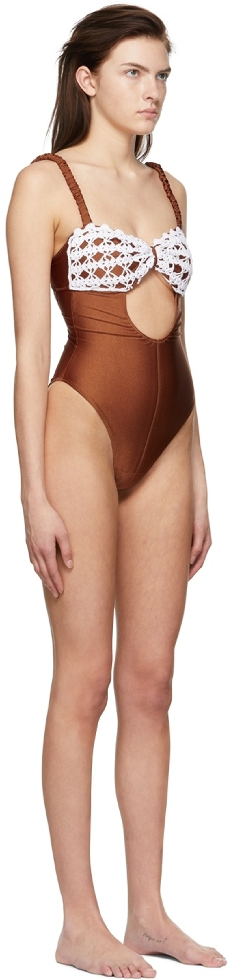 diotima SSENSE Exclusive Tan Nylon One-Piece Swimsuit outlook