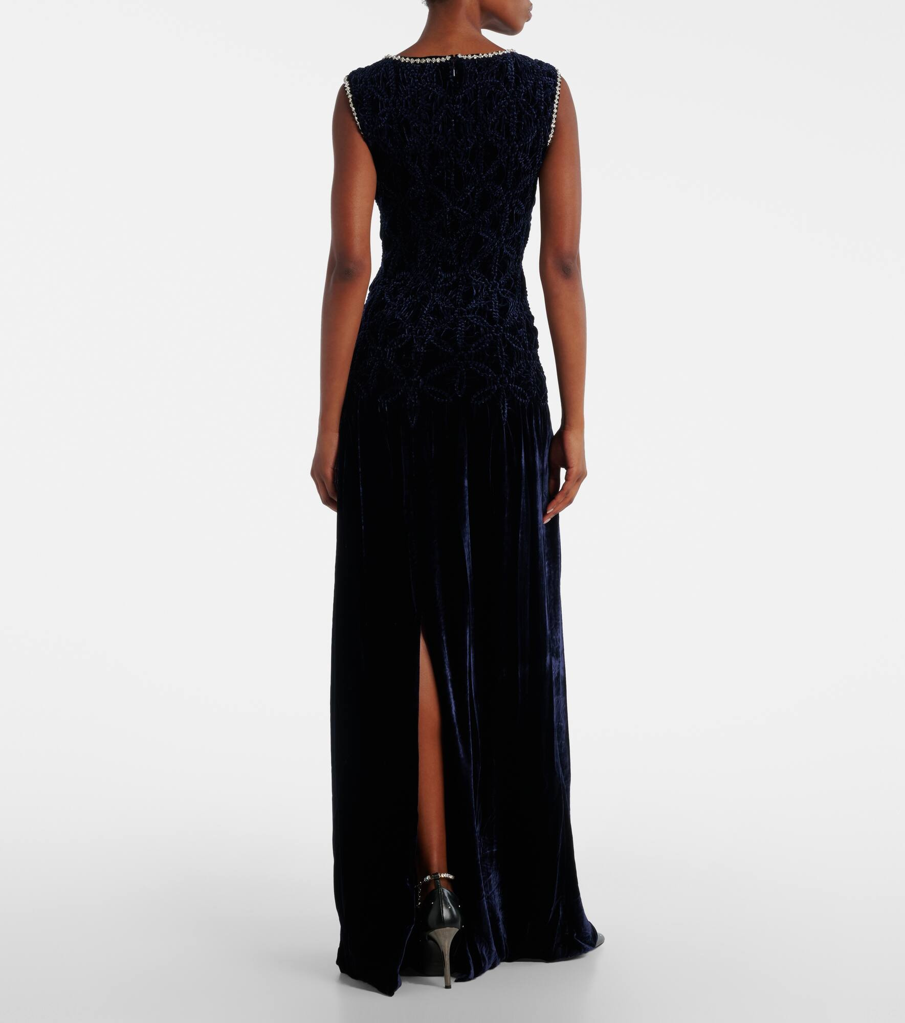 Embellished velvet gown - 3