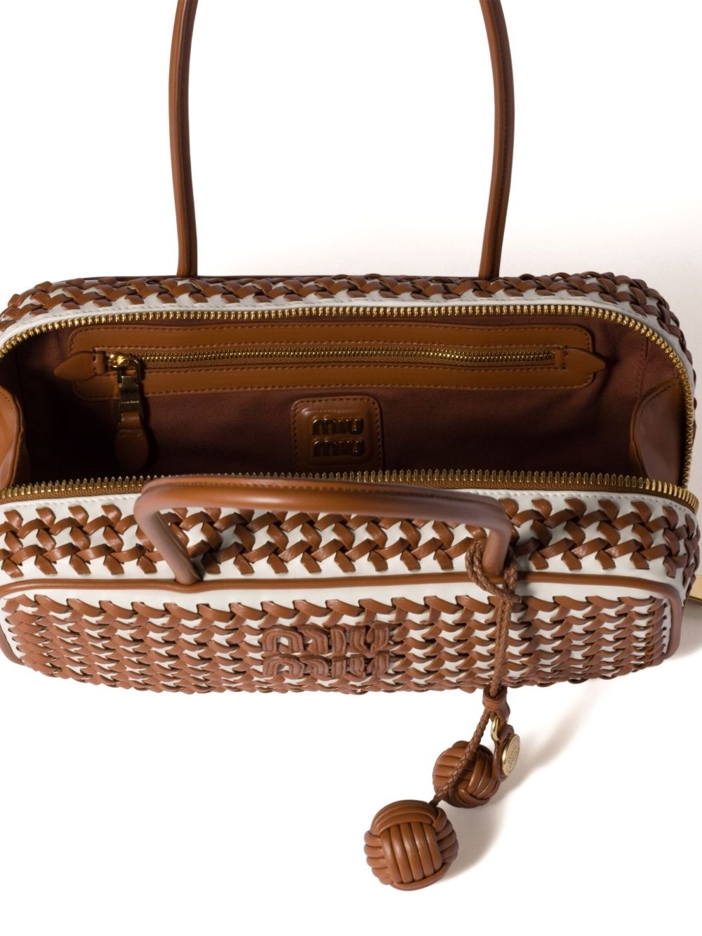 Beau woven leather tote bag - 5