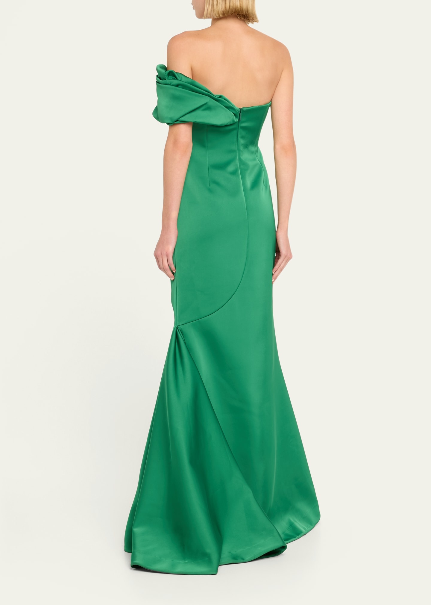 Edan Off-Shoulder Ruched Trumpet Gown - 3