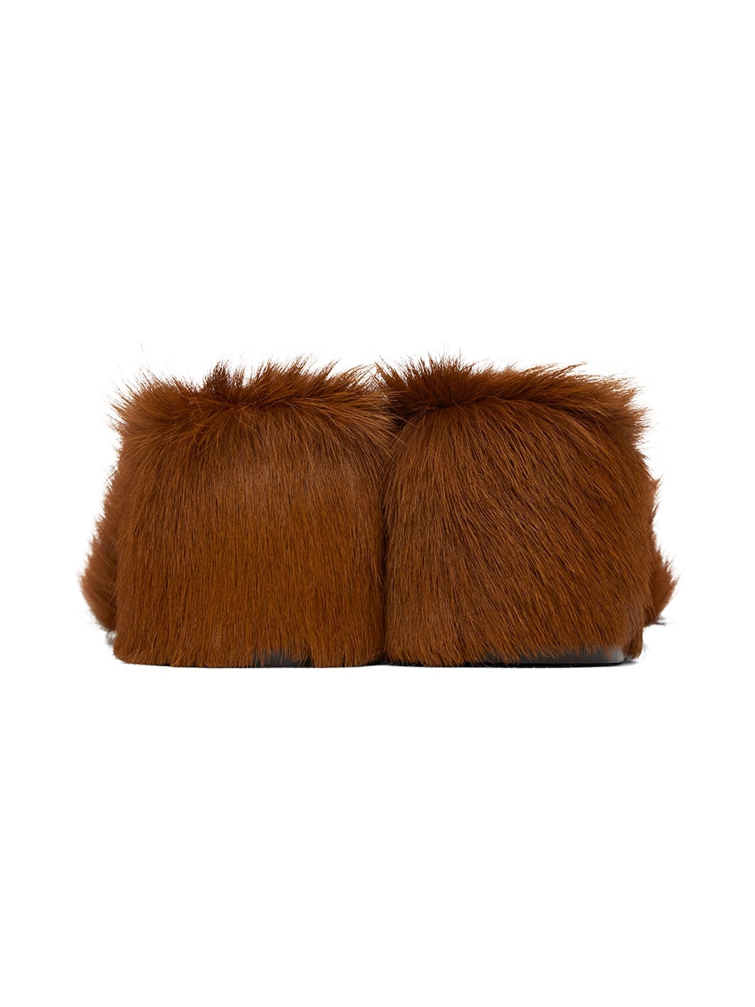 Brown Faux-Fur Mules - 2