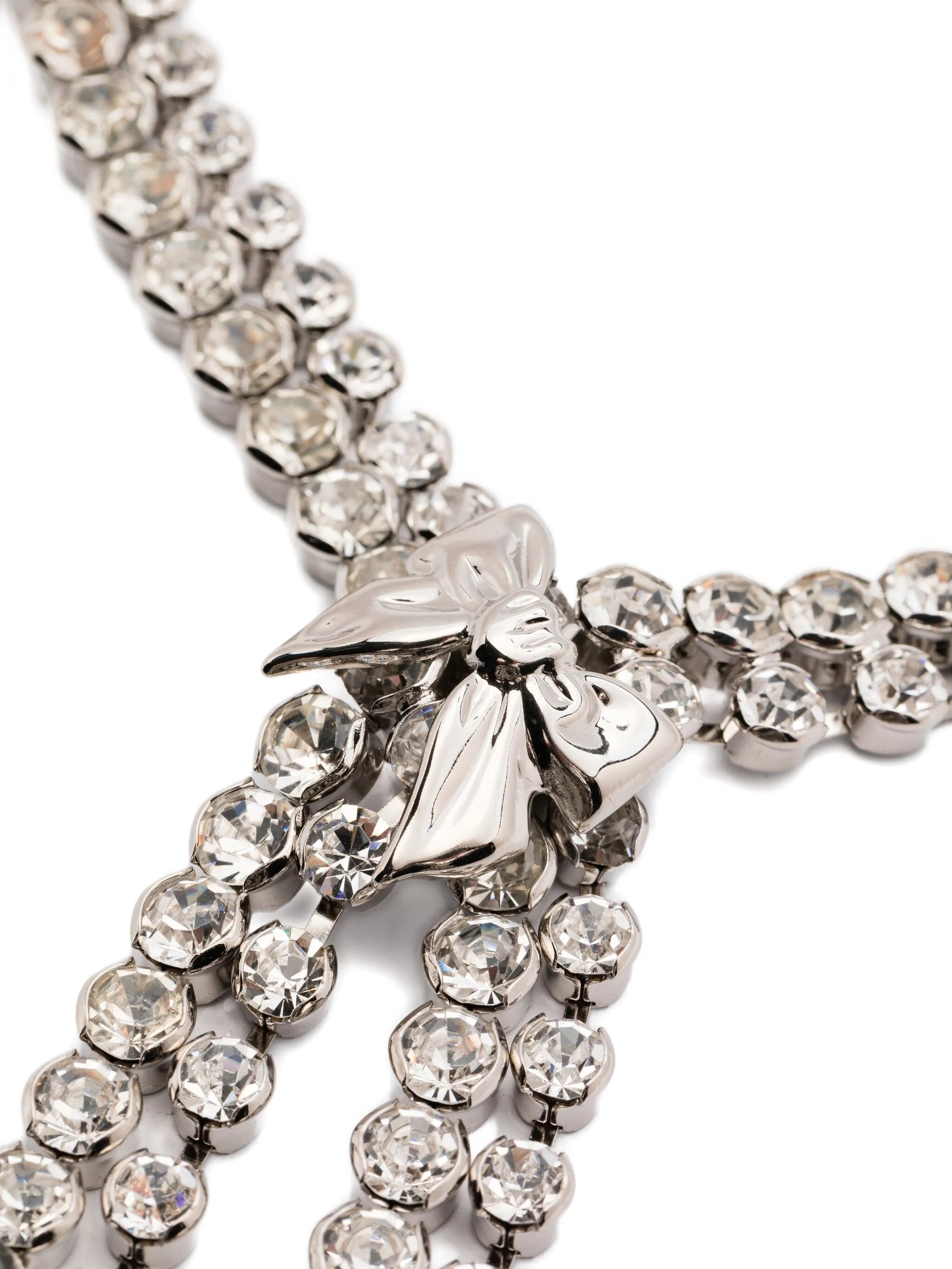 Alessandra Rich Crystal-embellished Fringed Necklace - 2