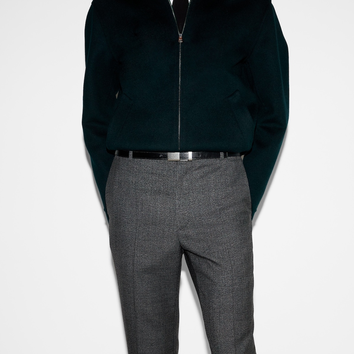 Thin belt with Gucci plaque buckle - 3