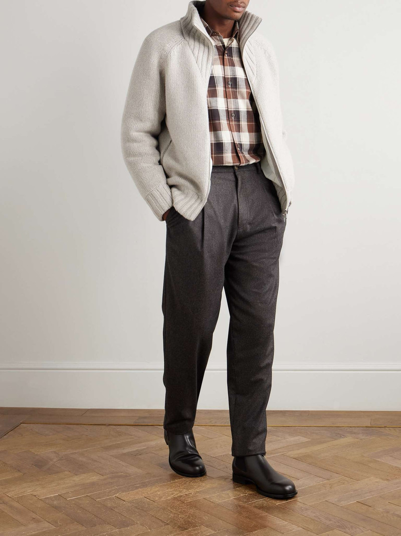 Brunello Cucinelli Straight-Leg Pleated Virgin Wool-Flannel Trousers outlook