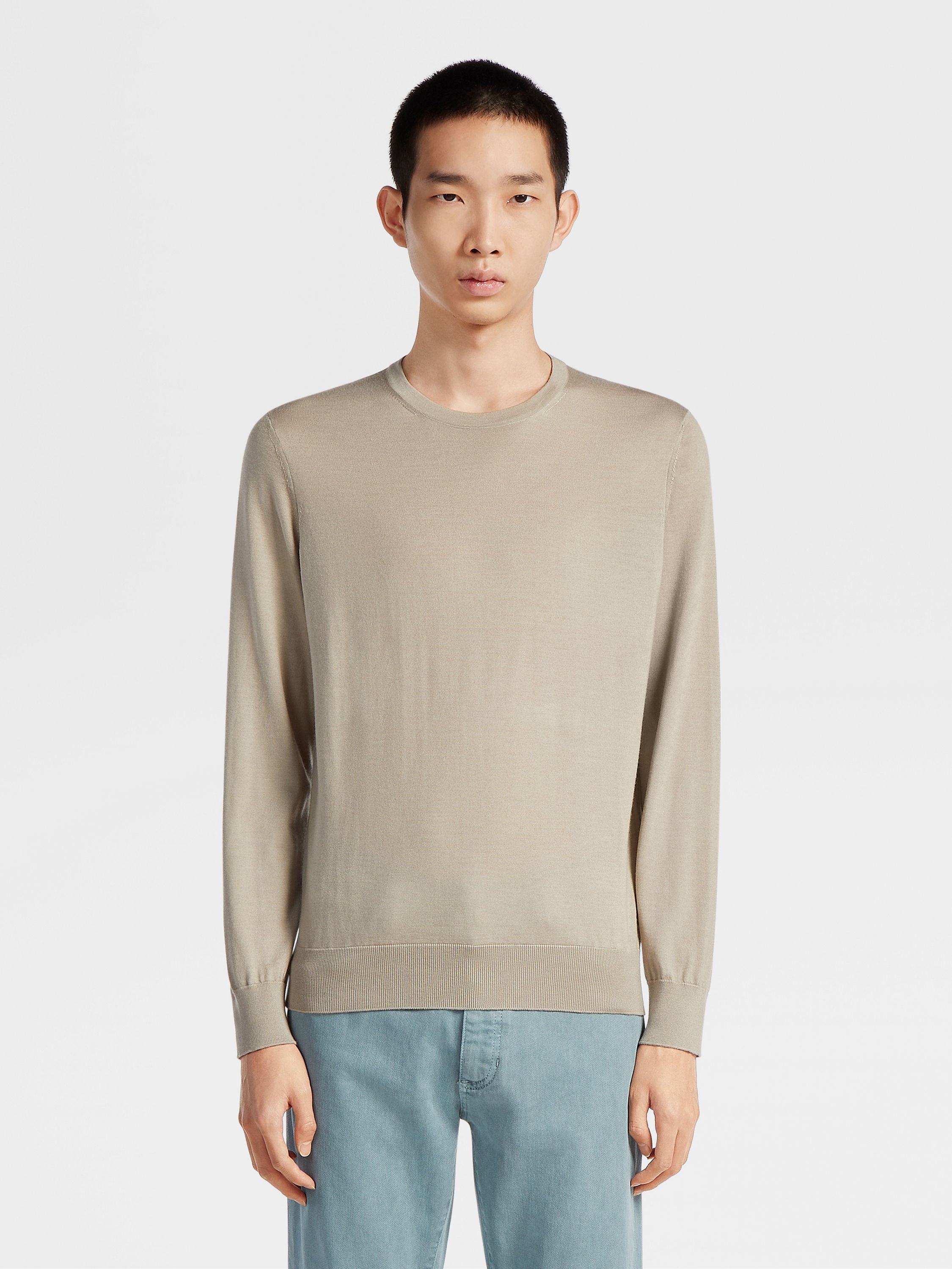 LIGHT TAUPE CASHSETA CREWNECK - 2