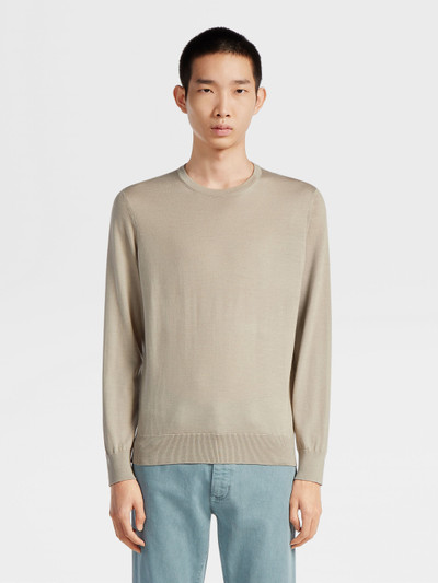 ZEGNA LIGHT TAUPE CASHSETA CREWNECK outlook