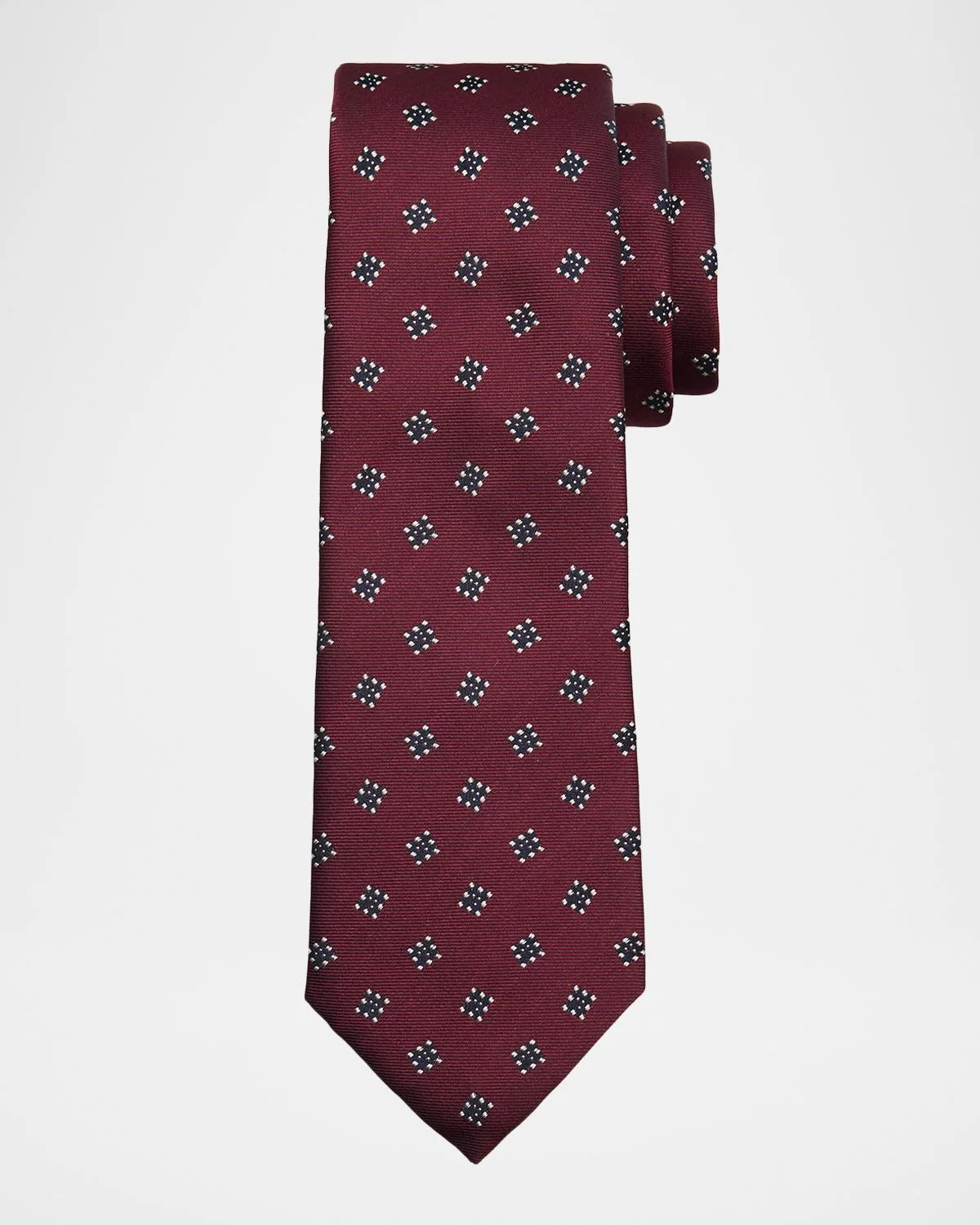 Men's Geometric Box Jacquard Silk Tie - 1