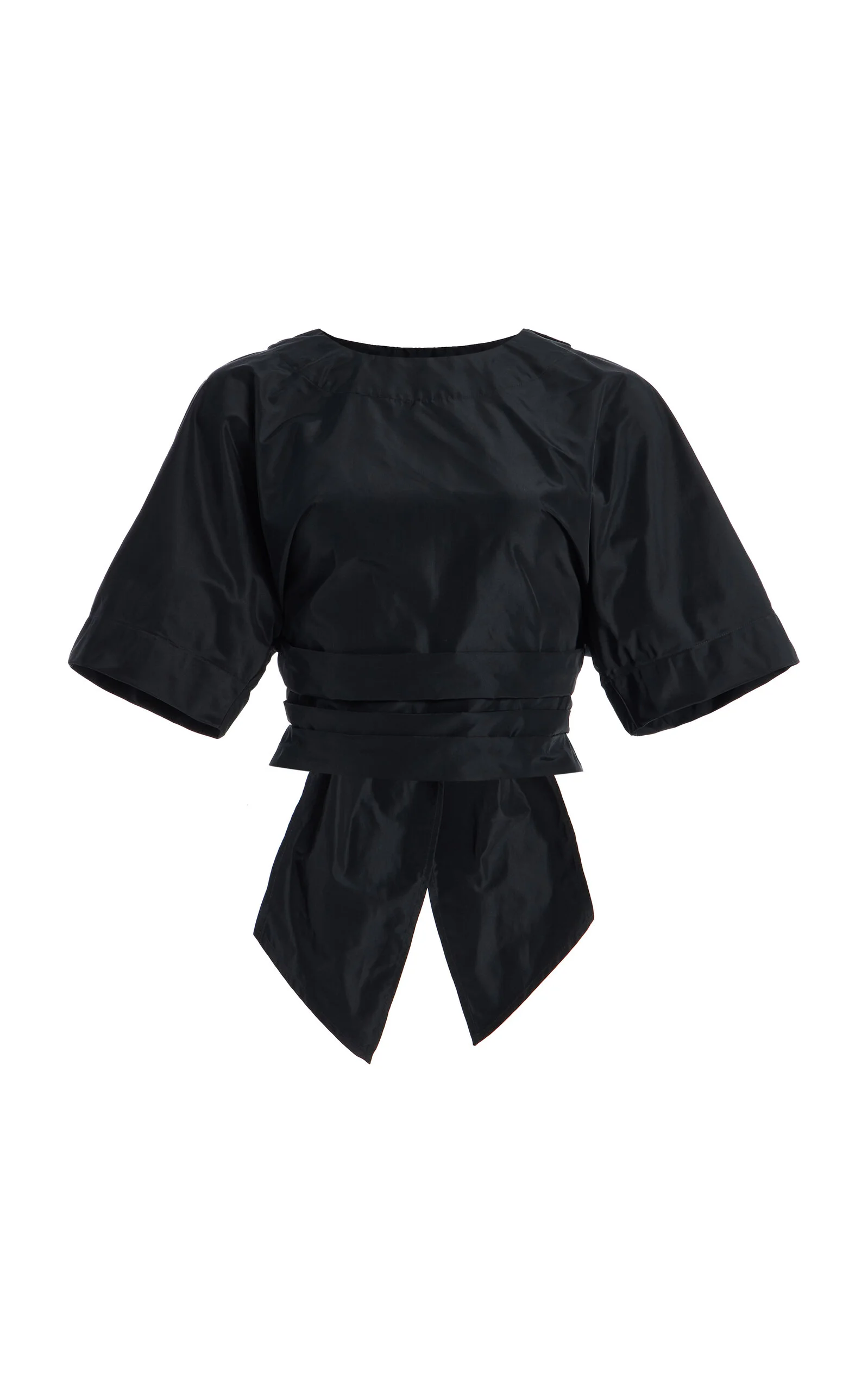 Michelina Bow-Detailed Shell Top black - 1