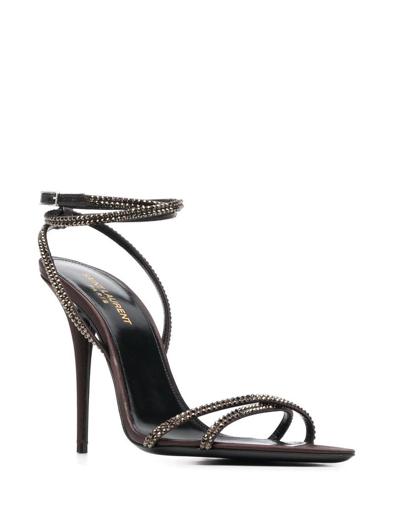 SAINT LAURENT Ava 105mm embellished sandals outlook