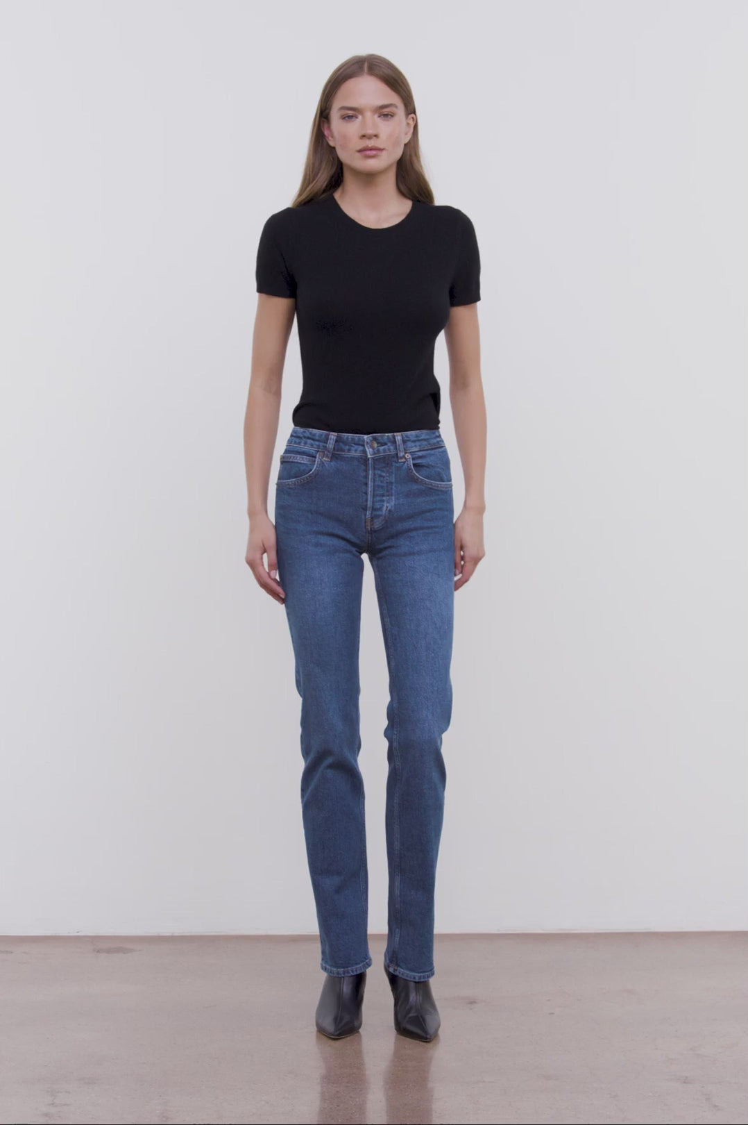 STAUD TEDDY STRETCH STRAIGHT JEAN STONE BLUE - 7