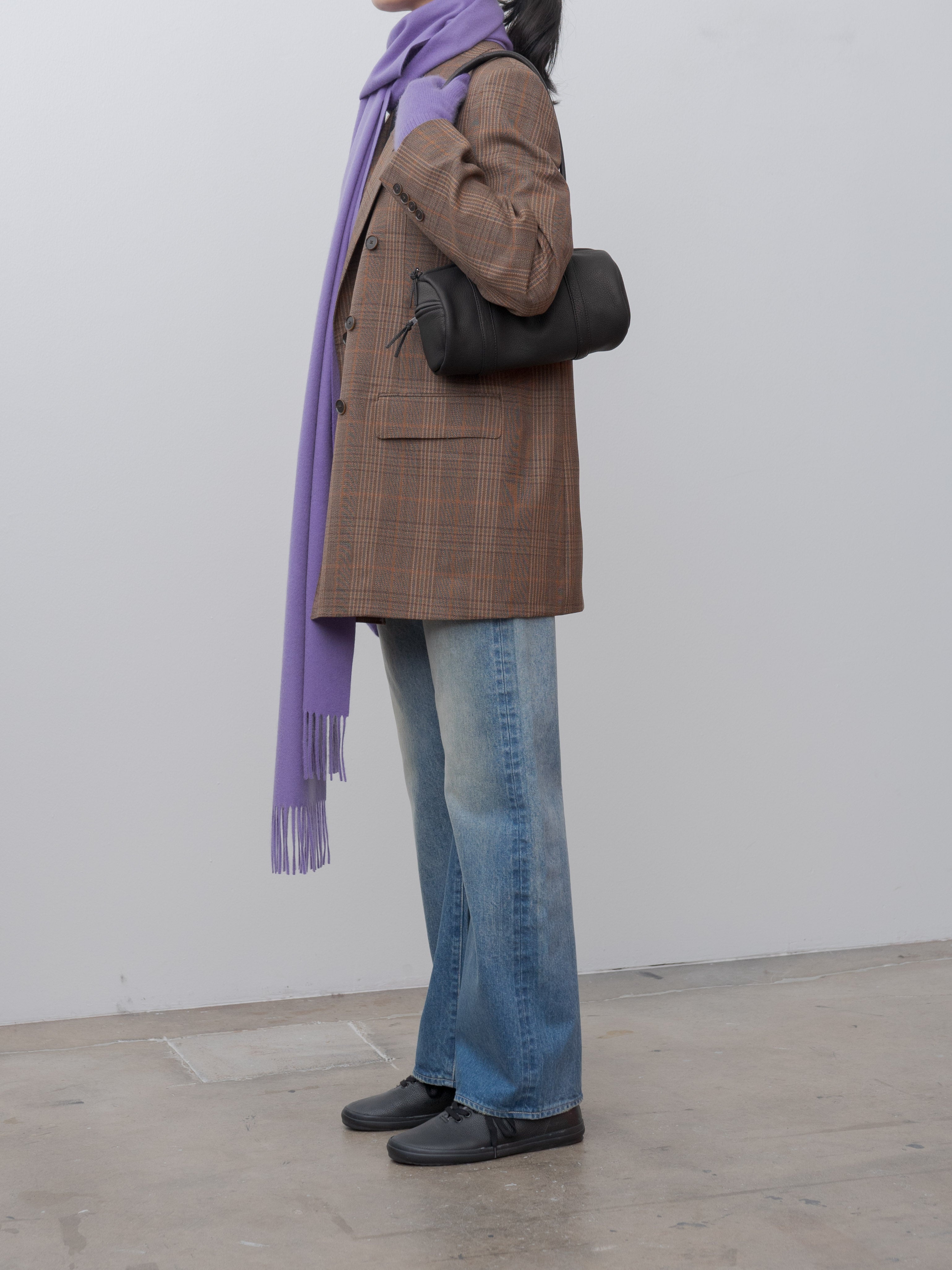 Bluefaced Wool Check Double-Breasted Jacket - Brown Check - 4