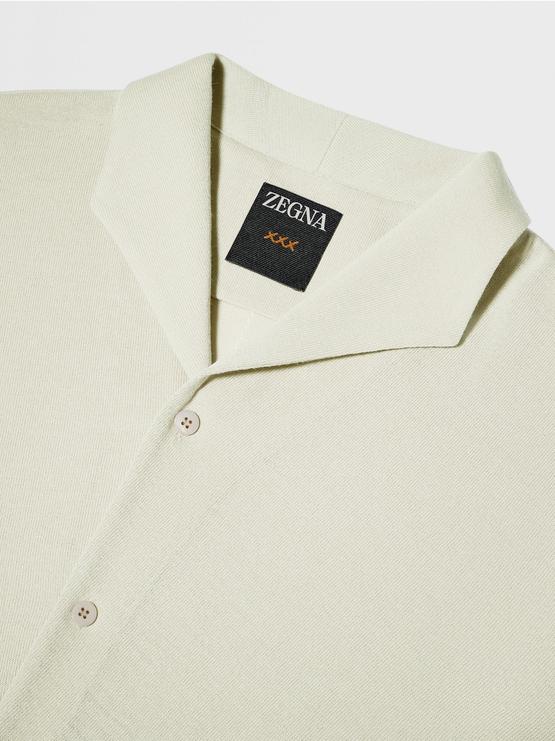 ZEGNA LIGHT YELLOW WOOL BLEND POLO SHIRT outlook