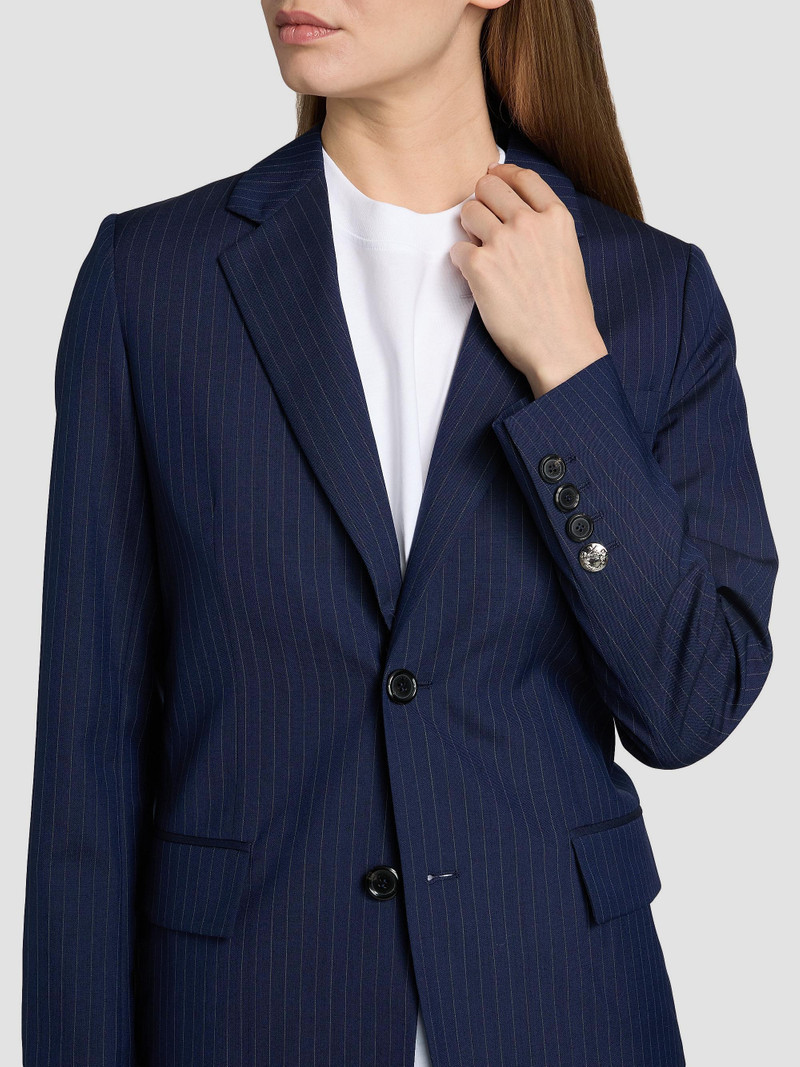 Women's Pinstripe Wool Blazer - Multi 6