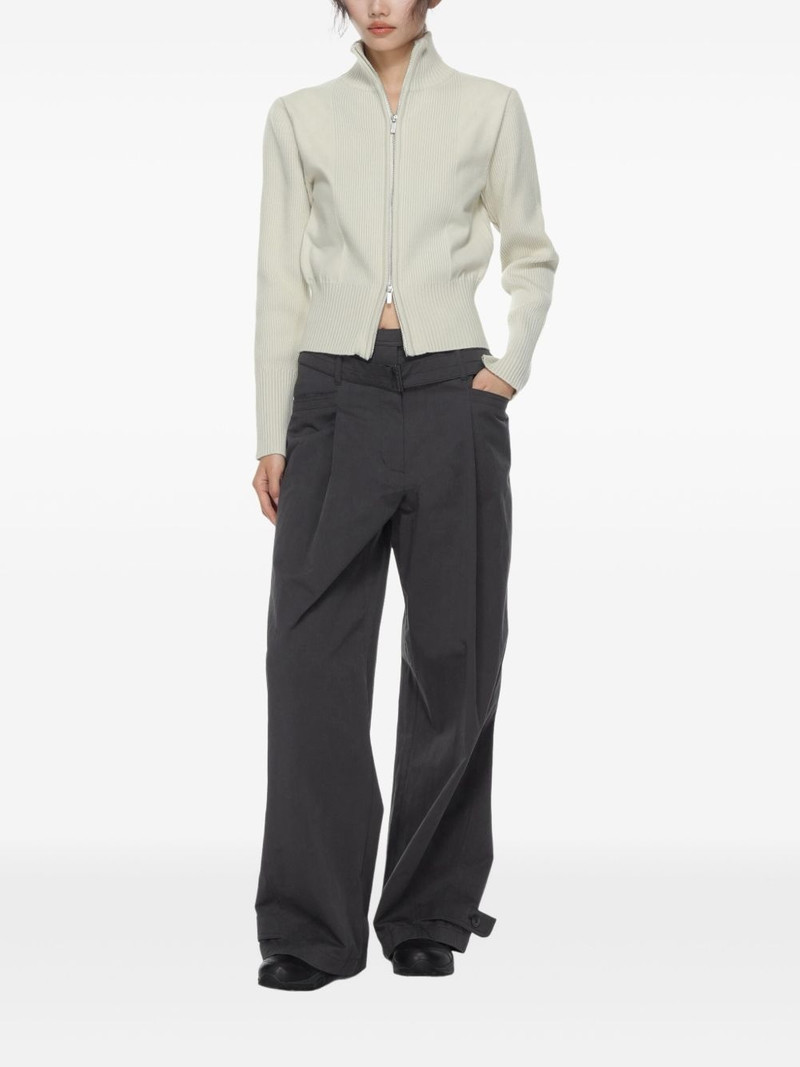 LOW CLASSIC ribbed zip-up cardigan outlook