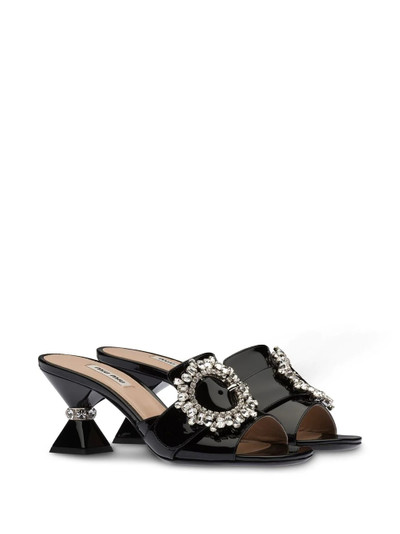 Miu Miu embellished buckle mules outlook