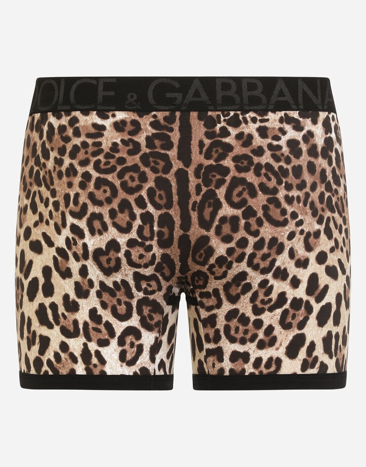 Long-leg two-way stretch cotton boxers with leopard print - 3