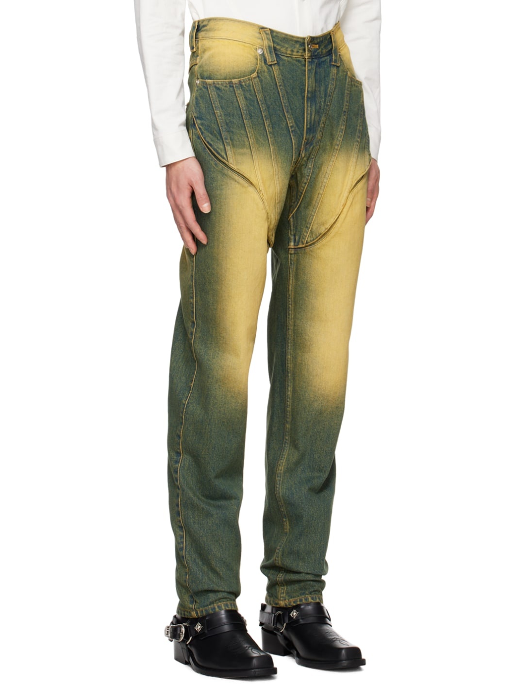 SSENSE Exclusive Blue Corset Jeans - 2
