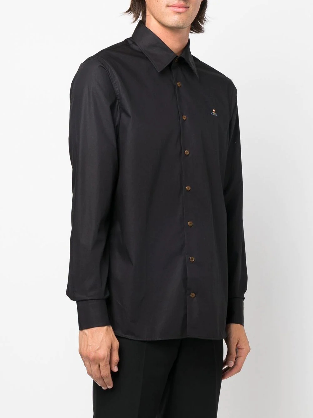 orb-embroidered organic-cotton shirt - 3