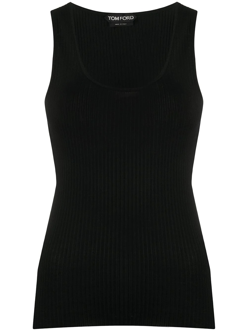 ribbed knit silk vest  - 1