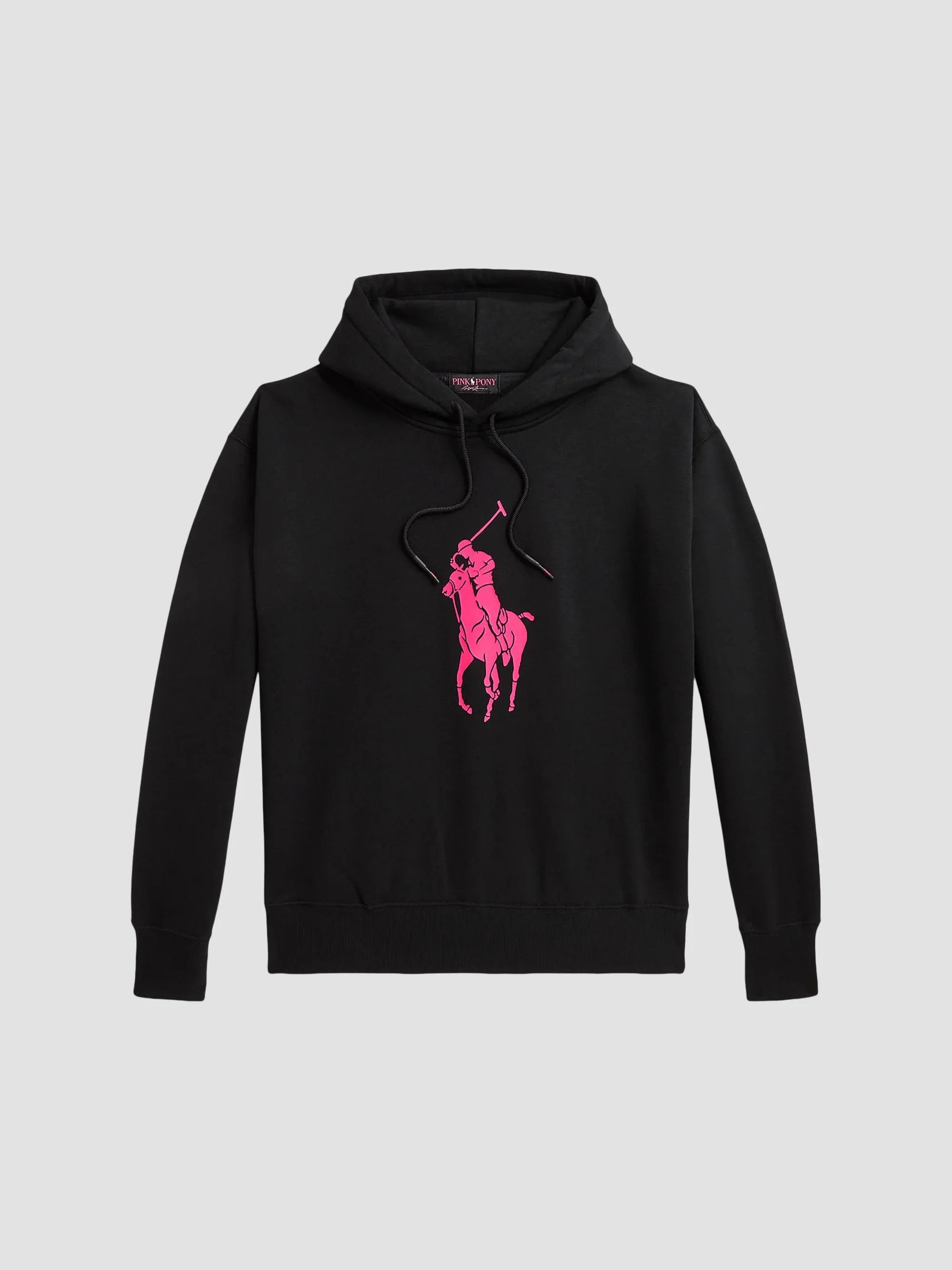 Women's Pink Pony Fleece Hoodie - Polo Black - 1