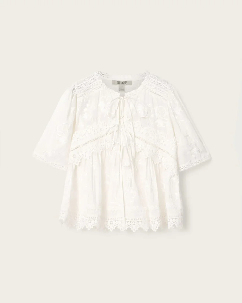 LILLITH EMBROIDERED SHORT SLEEVE TOP - 1