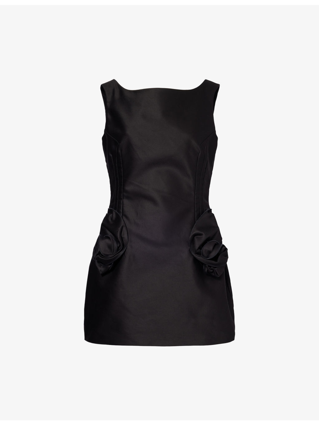 Flower-Embellished Flared Cotton Mini Dress - 1