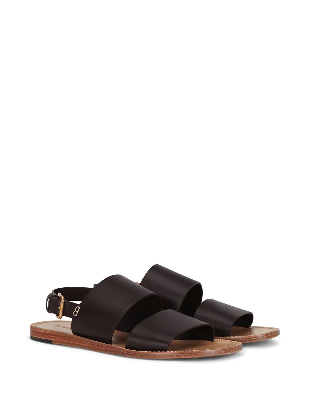 double-strap leather sandals - 2