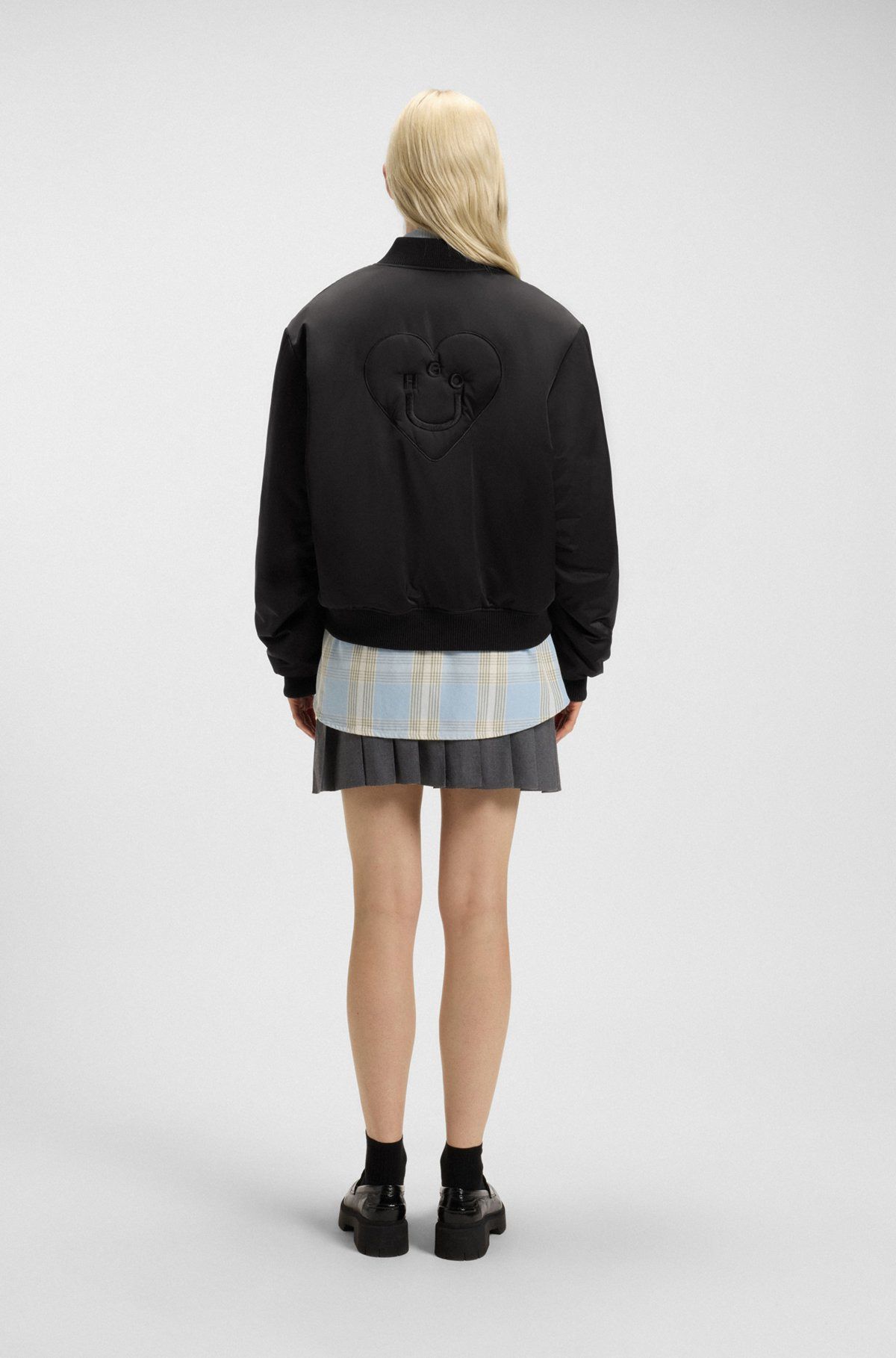 PADDED VARSITY-STYLE JACKET WITH HAPPY HUGO LOGOS - 4