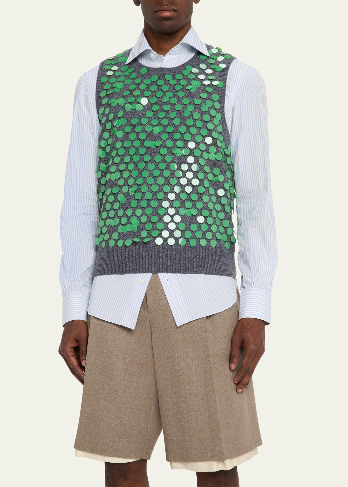 Men's Paillette Oliver Sweater Vest - 4